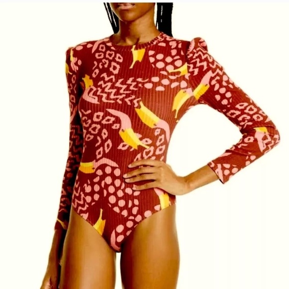 FARM Rio Toucanissimo Long Sleeve Stretch Cotton Body Suit - Picture 5 of 5